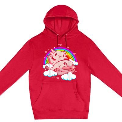 Cute Axolotl Kawaii  Rainbow Blobfish Axolotl Funny Gift Premium Pullover Hoodie