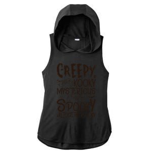 Creepy And Kooky Mysterious And Spooky Halloween Ladies PosiCharge Tri-Blend Wicking Draft Hoodie Tank