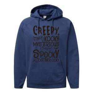 Creepy And Kooky Mysterious And Spooky Halloween Performance Fleece Hoodie