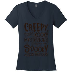 Creepy And Kooky Mysterious And Spooky Halloween Women's V-Neck T-Shirt