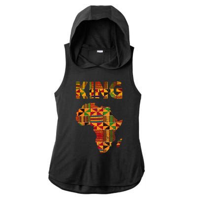 Cool African King Design Kente Cloth Africa Ghana Kids Men Ladies PosiCharge Tri-Blend Wicking Draft Hoodie Tank