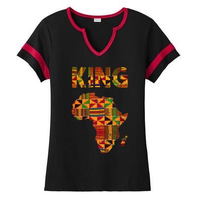 Cool African King Design Kente Cloth Africa Ghana Kids Men Ladies Halftime Notch Neck Tee