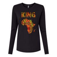 Cool African King Design Kente Cloth Africa Ghana Kids Men Womens Cotton Relaxed Long Sleeve T-Shirt