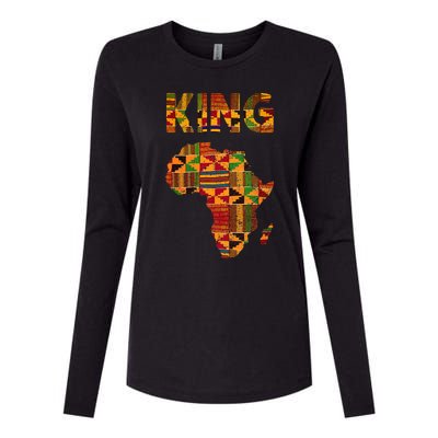 Cool African King Design Kente Cloth Africa Ghana Kids Men Womens Cotton Relaxed Long Sleeve T-Shirt