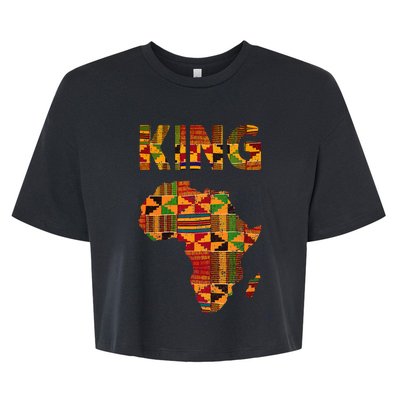 Cool African King Design Kente Cloth Africa Ghana Kids Men Bella+Canvas Jersey Crop Tee