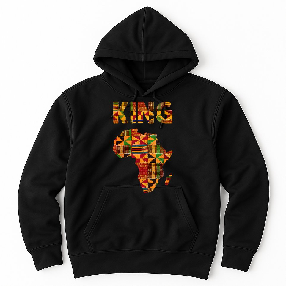 Cool African King Design Kente Cloth Africa Ghana Kids Men Hoodie