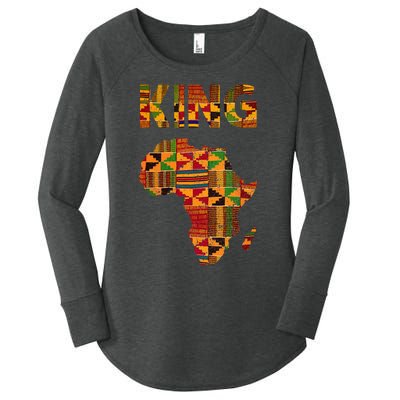 Cool African King Design Kente Cloth Africa Ghana Kids Men Women's Perfect Tri Tunic Long Sleeve Shirt