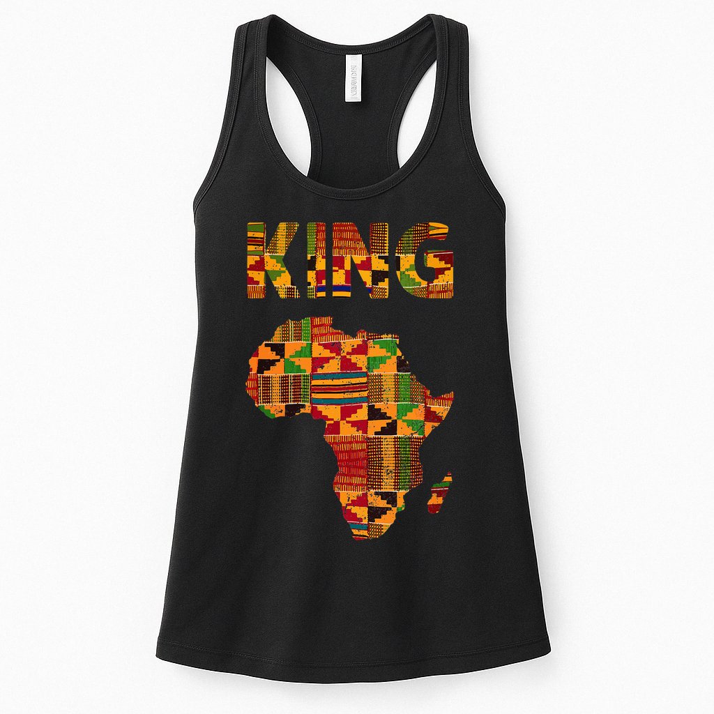 Cool African King Design Kente Cloth Africa Ghana Kids Men Womens Tank Top