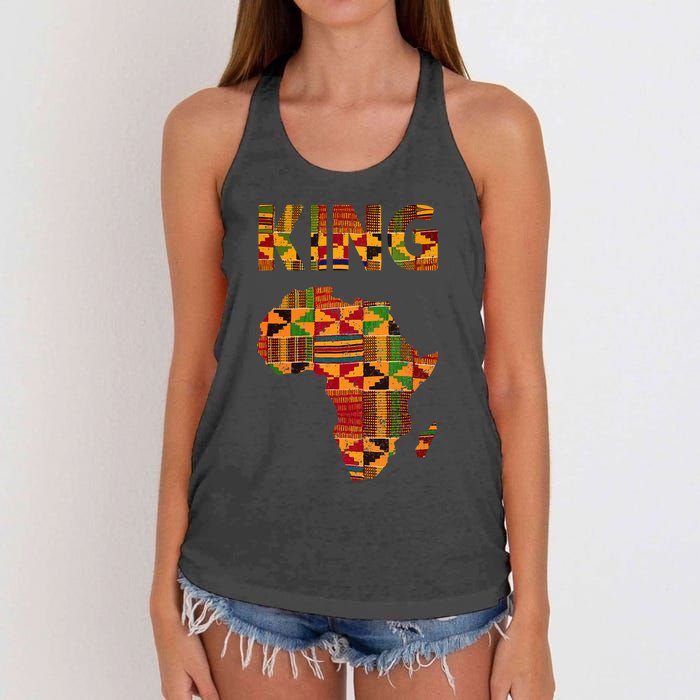 Cool African King Design Kente Cloth Africa Ghana Kids Men Women's Knotted Racerback Tank