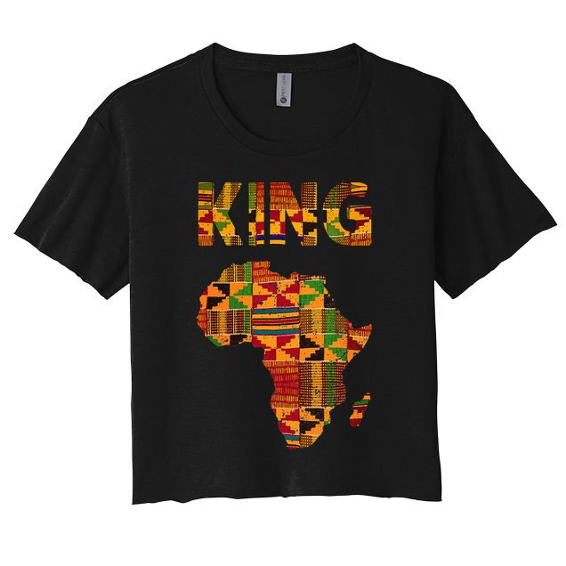 Cool African King Design Kente Cloth Africa Ghana Kids Men Crop Top