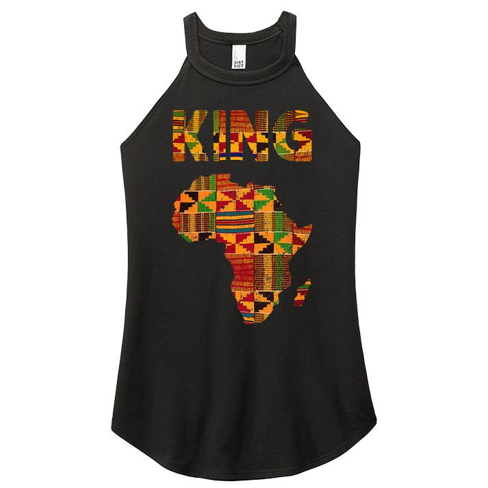 Cool African King Design Kente Cloth Africa Ghana Kids Men Women's Perfect Tri Rocker Tank