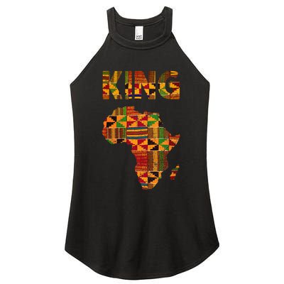 Cool African King Design Kente Cloth Africa Ghana Kids Men Women's Perfect Tri Rocker Tank