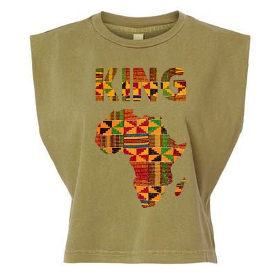 Cool African King Design Kente Cloth Africa Ghana Kids Men Garment-Dyed Women's Muscle Tee