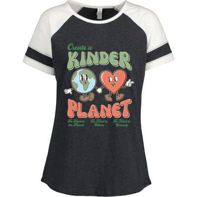 Create A Kinder Planet Be Kind To The Planet Kind To Others Gift Enza Ladies Jersey Colorblock Tee