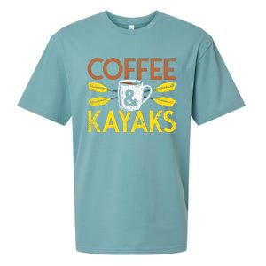 Coffee And Kayaks Kayaker Adventure Funny Kayaking Cool Gift Sueded Cloud Jersey T-Shirt