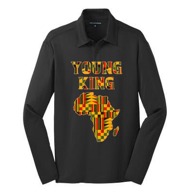 Cool African Kente Art African American Print Silk Touch Performance Long Sleeve Polo