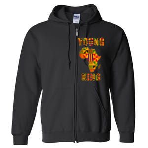 Cool African Kente Art African American Print Full Zip Hoodie