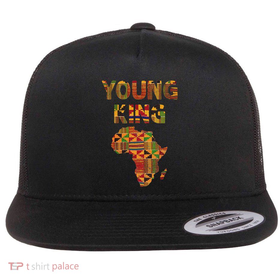 Cool African Kente Art African American Print Flat Bill Trucker Hat