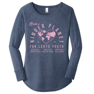 Create A Kinder Planet Lgbtq Ally Women's Perfect Tri Tunic Long Sleeve Shirt