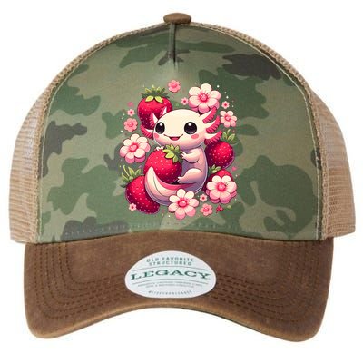 Cute Axolotl Kawaii Anime Axolotl Strawberry Legacy Tie Dye Trucker Hat