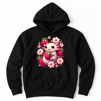 Cute Axolotl Kawaii Anime Axolotl Strawberry Hoodie