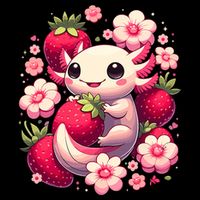 Cute Axolotl Kawaii Anime Axolotl Strawberry Sustainable Bucket Hat