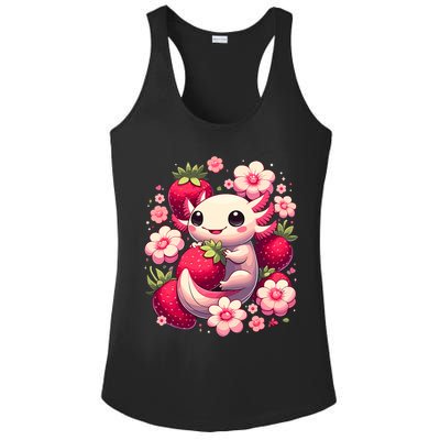 Cute Axolotl Kawaii Anime Axolotl Strawberry Ladies PosiCharge Competitor Racerback Tank