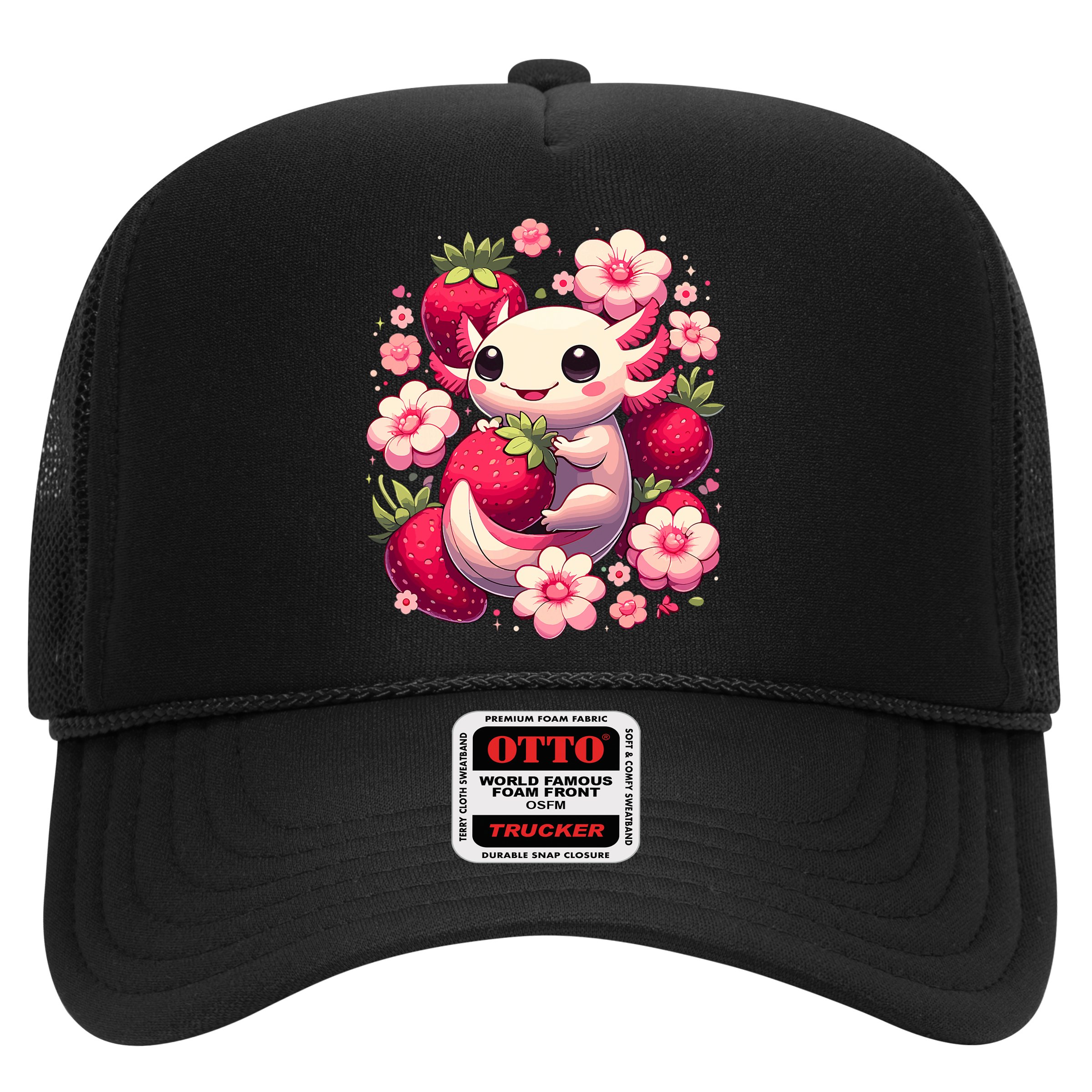 Cute Axolotl Kawaii Anime Axolotl Strawberry Hat