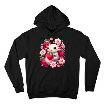 Cute Axolotl Kawaii Anime Axolotl Strawberry Tall Hoodie