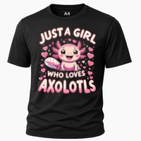 Cute Axolotl Kawaii Just A Girl Who Loves Axolotls Cooling Performance Crew T-Shirt