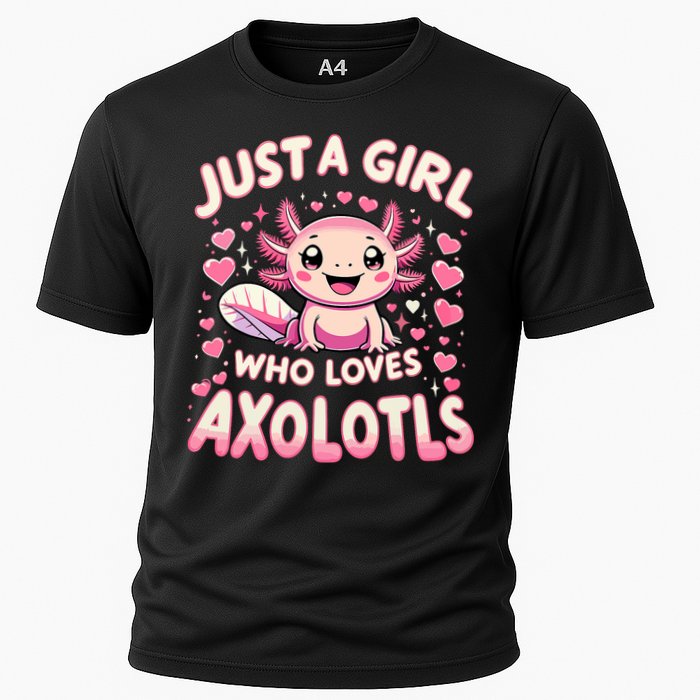 Cute Axolotl Kawaii Just A Girl Who Loves Axolotls Cooling Performance Crew T-Shirt