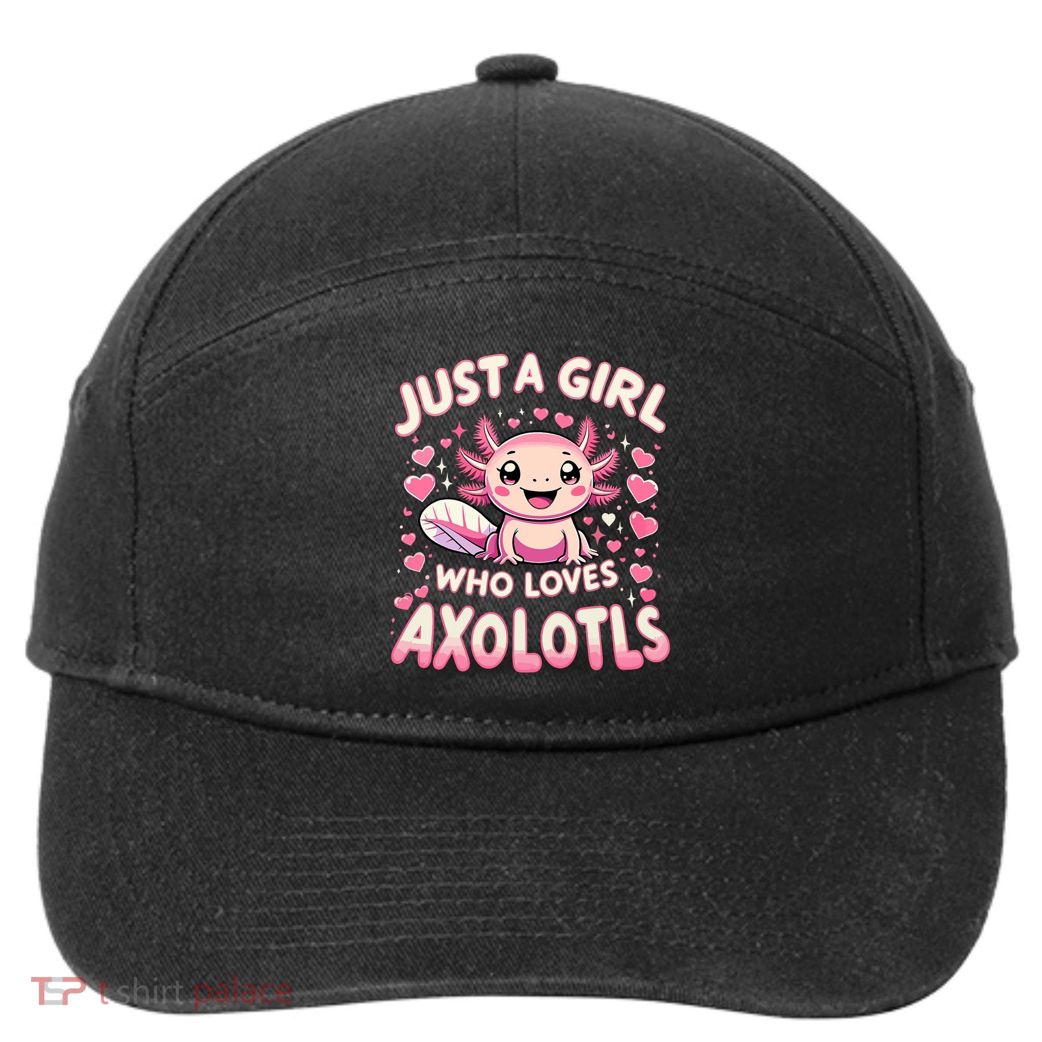 Cute Axolotl Kawaii Just A Girl Who Loves Axolotls 7-Panel Snapback Hat