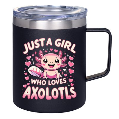 Cute Axolotl Kawaii Just A Girl Who Loves Axolotls 12oz Stainless Steel Coffee Mug