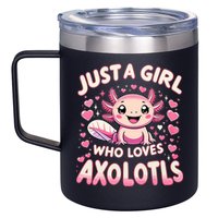 Cute Axolotl Kawaii Just A Girl Who Loves Axolotls 12oz Stainless Steel Coffee Mug