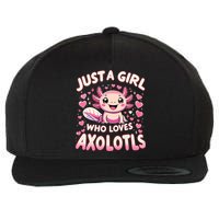 Cute Axolotl Kawaii Just A Girl Who Loves Axolotls Wool Snapback Cap