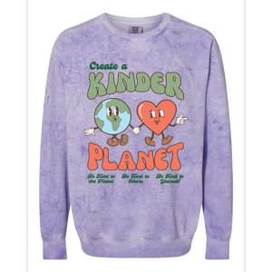 Create A Kinder Planet Earth Protect Lover Save The Earth Trending Gift Idea Colorblast Crewneck Sweatshirt