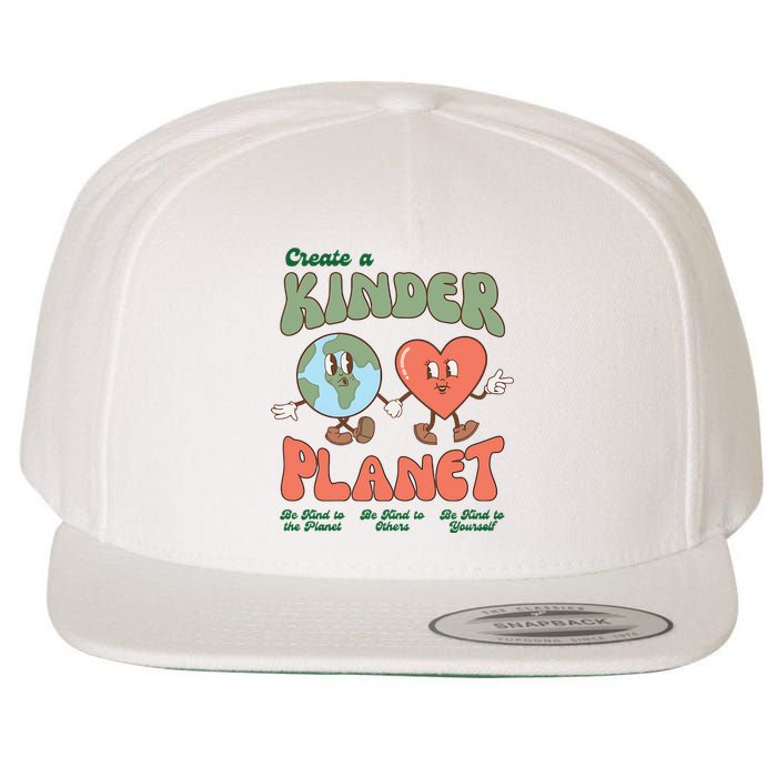 Create A Kinder Planet Earth Protect Lover Save The Earth Trending Gift Idea Wool Snapback Cap