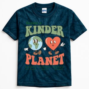 Create A Kinder Planet Aesthetic Trendy Costume Earth Day Kids Tie-Dye T-Shirt