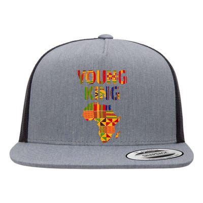 Cool African Kente Art Men Kids African American Print Flat Bill Trucker Hat