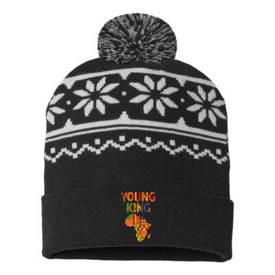 Cool African Kente Art Men Kids African American Print USA-Made Snowflake Beanie