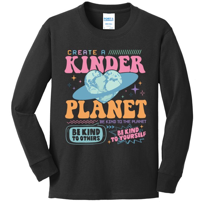 Create A Kinder Planet Mental Health Kids Long Sleeve Shirt