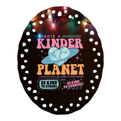 Create A Kinder Planet Mental Health Ceramic Oval Ornament