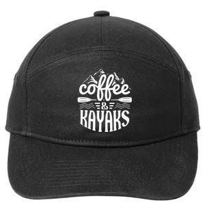 Coffee and Kayaks Funny Kayaking 7-Panel Snapback Hat