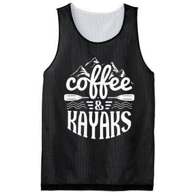 Coffee and Kayaks Funny Kayaking Mesh Reversible Basketball Jersey Tank