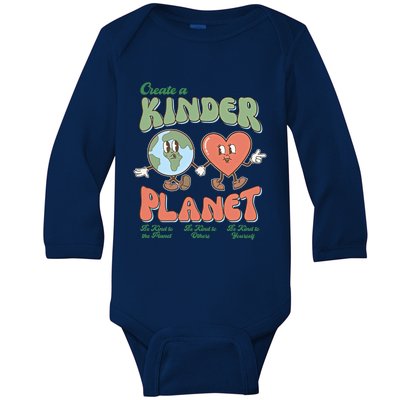 Create A Kinder Planet Be Kind To The Planet Kind To Others Gift Baby Long Sleeve Bodysuit