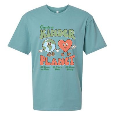 Create A Kinder Planet Be Kind To The Planet Kind To Others Gift Sueded Cloud Jersey T-Shirt