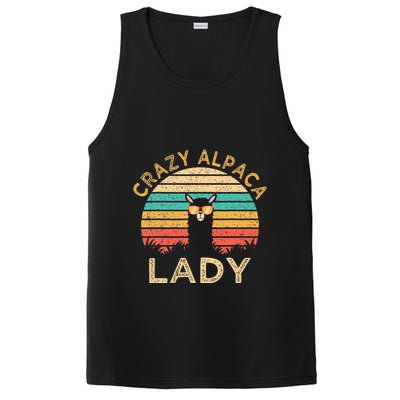 Crazy Alpaca Lady Funny Alpaca Wearing Sunglasses Farmer PosiCharge Competitor Tank
