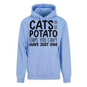 Cats Are Like Potato Chips Funny Gift Funny Cat Lovers Tee Kitty Great Gift Unisex Surf Hoodie