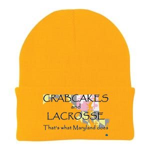 Crabcakes And Lacrosse ThatS What Maryland Does Knit Cap Winter Beanie