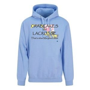 Crabcakes And Lacrosse ThatS What Maryland Does Unisex Surf Hoodie